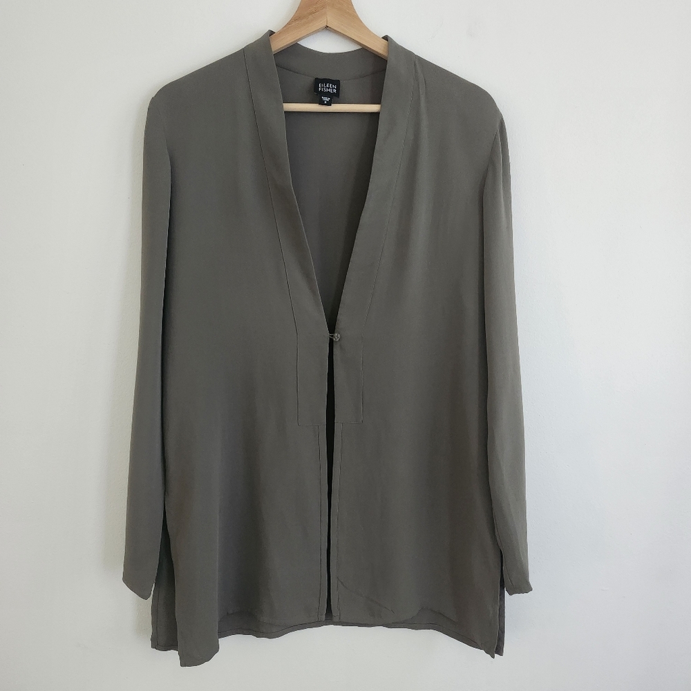 Eileen Fisher 100% Silk Open Tunic Top